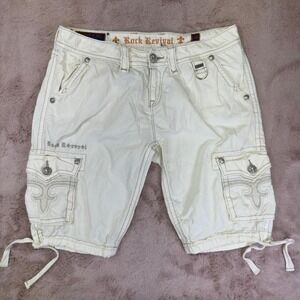 Embroidered Rock Revival statement capris with heavy contrast stitching